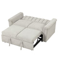 Convertible Soft Cushion Sofa Pull Bed ,For Two People To Sit On Beige Polyester