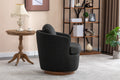 035 Linen Fabric Swivel Accent Chair With Soild Wood Round Brown Base Leg,Dark Gray Dark Gray Brown Primary Living Space Modern Eucalyptus Foam Linen