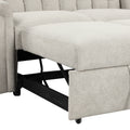 Convertible Soft Cushion Sofa Pull Bed ,For Two People To Sit On Beige Polyester