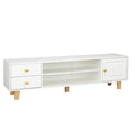 Tv Stand,Tv Cabinet,Entertainment Center,Tv Console,Media Console,Plastic Door Panel,With Led Remote Control Light,Sliding Door,Metal Handle,Solid Wooden Leg,Can Placed In The Living Room,Color:White White White Primary Living Space 60 69 Inches 60 69