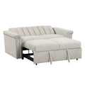 Convertible Soft Cushion Sofa Pull Bed ,For Two People To Sit On Beige Polyester