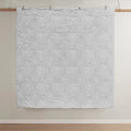 3 Piece Tufted Woven Medallion Comforter Set Grey White Polyester