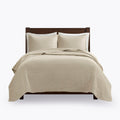 3 Piece Luxurious Oversized Quilt Set Linen Cotton