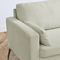 Loveseat Living Room Sofa,With Square Arms And Tight Back, With Two Small Pillows,Corduroy Beige Beige Foam