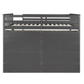 Full Size Loft Bed With 8 Open Storage Shelves And Built In Ladder, Gray Gray Solid Wood Mdf