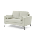 Loveseat Living Room Sofa,With Square Arms And Tight Back, With Two Small Pillows,Corduroy Beige Beige Foam