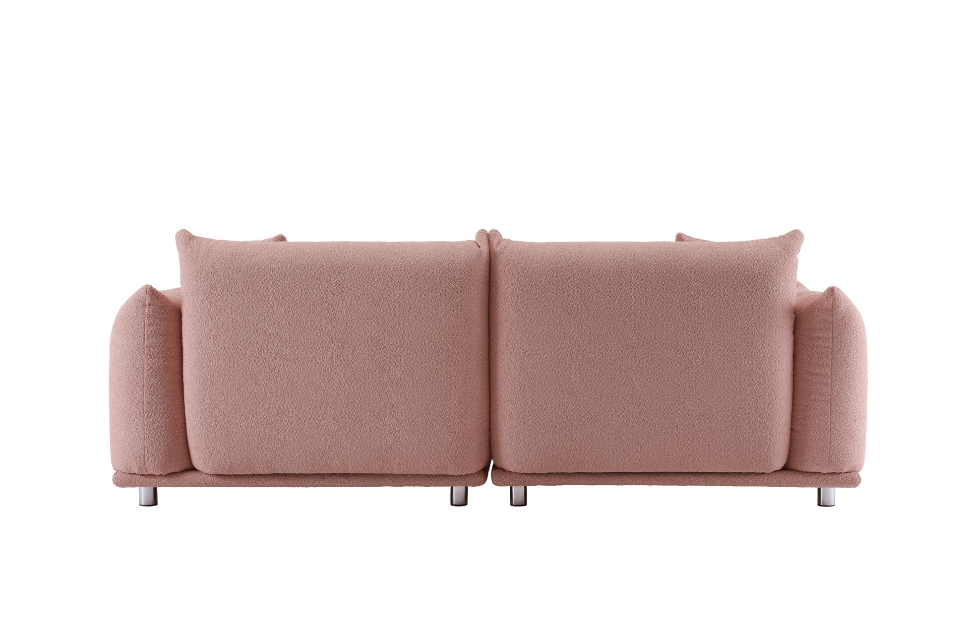 Oversized Loveseat Sofa For Living Room, Sherpa Sofa With Metal Legs, 3 Seater Sofa, Solid Wood Frame Couch With 2 Pillows, For Apartment Office Living Room Pink Pink Wood Primary Living Space Medium Soft Heavy Duty Eucalyptus Foam Fabric 2 Seat