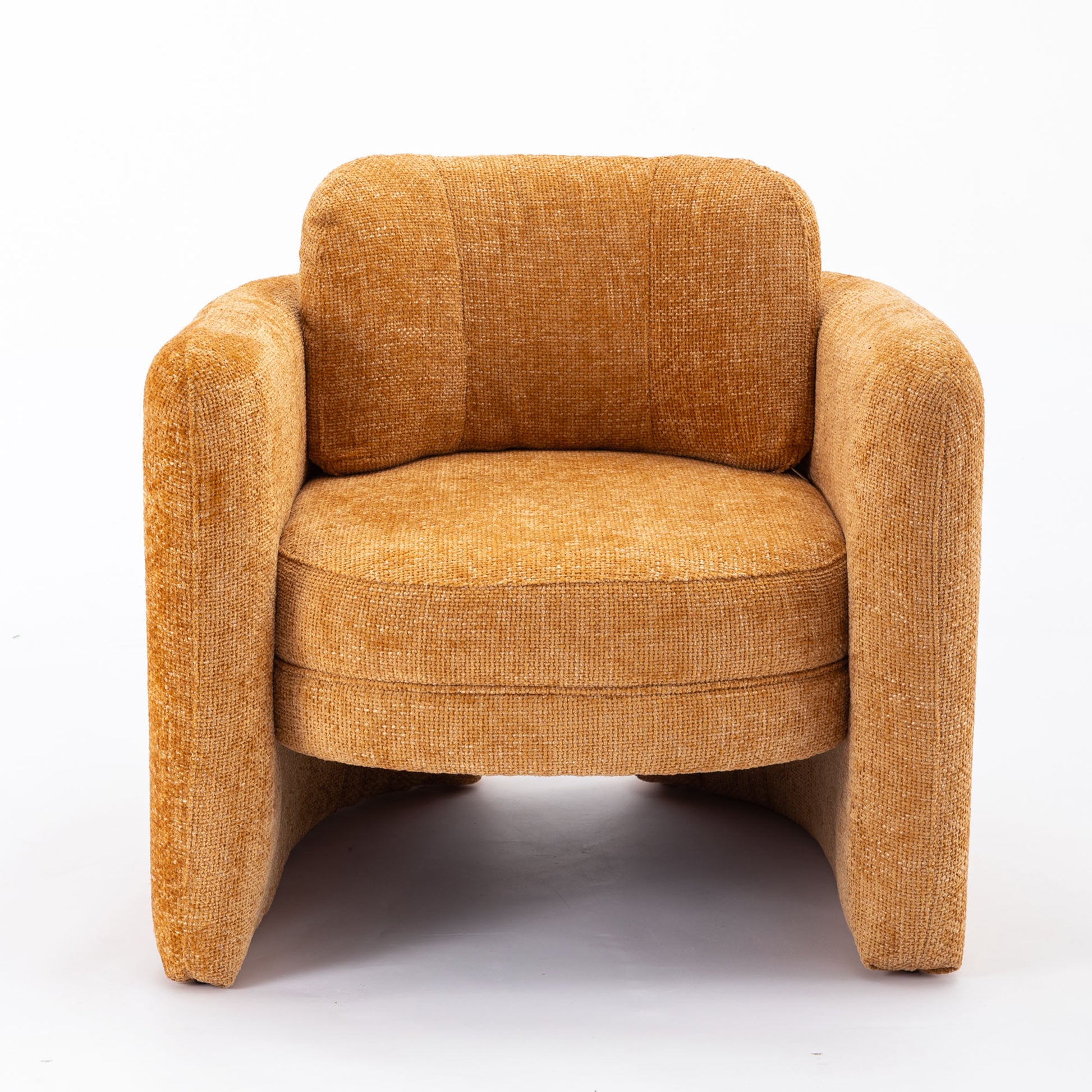 Mid Century Modern Barrel Accent Chair Armchair For Living Room, Bedroom, Guest Room,Office, Pumpkin Orange Pumpkin Orange Upholstered