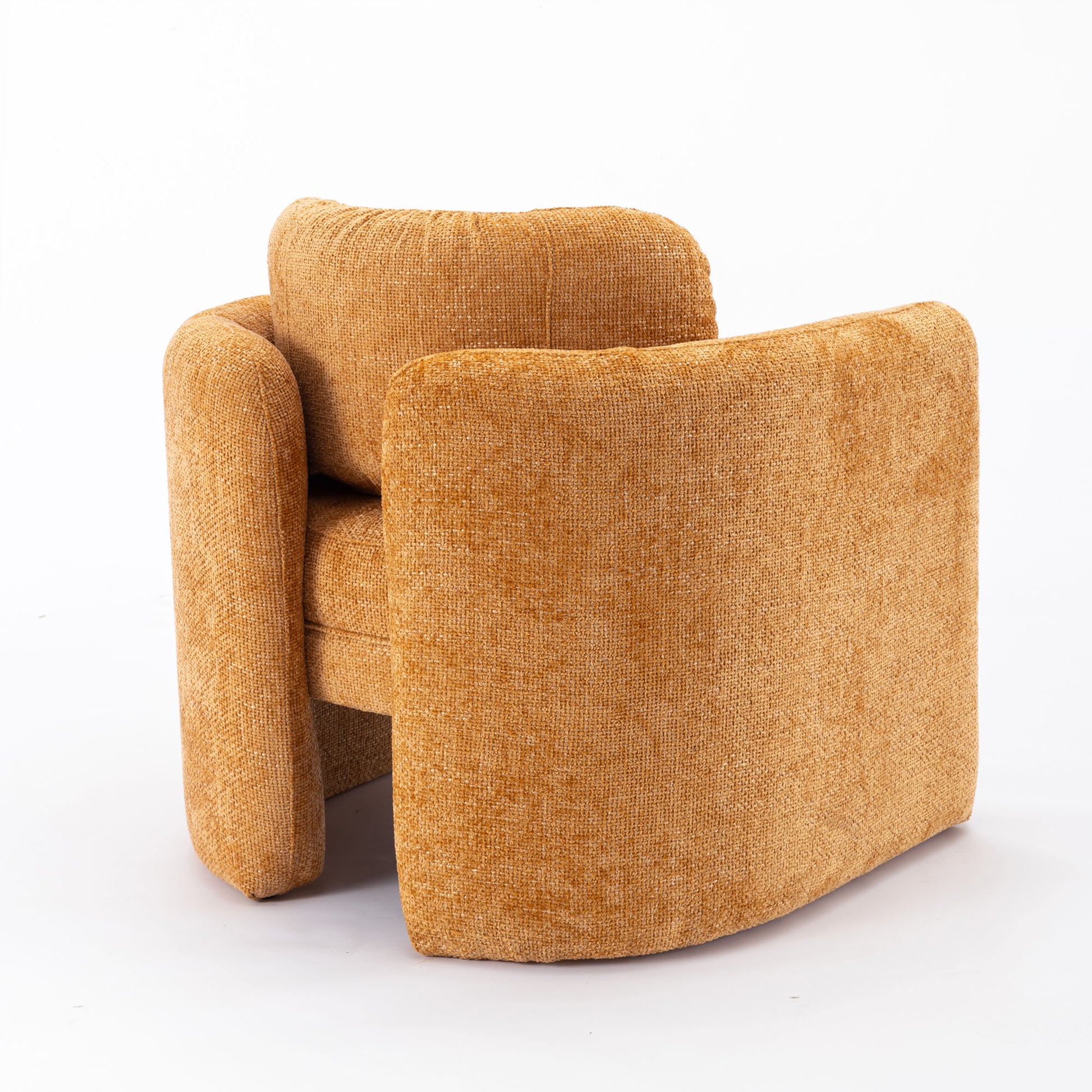 Mid Century Modern Barrel Accent Chair Armchair For Living Room, Bedroom, Guest Room,Office, Pumpkin Orange Pumpkin Orange Upholstered