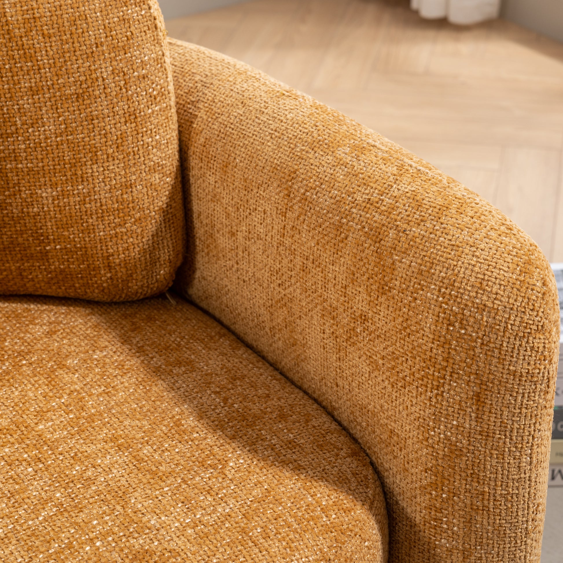 Mid Century Modern Barrel Accent Chair Armchair For Living Room, Bedroom, Guest Room,Office, Pumpkin Orange Pumpkin Orange Upholstered