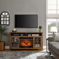 55 Inch Tv Media Stand With Electric Fireplace Kd Inserts Heater,Reclaimed Barnwood Color Powder Coated Electric Reclaimed Barnwood Vent Free Primary Living Space Yes Insert Temptered Glass Stainless Steel Mdf Electric