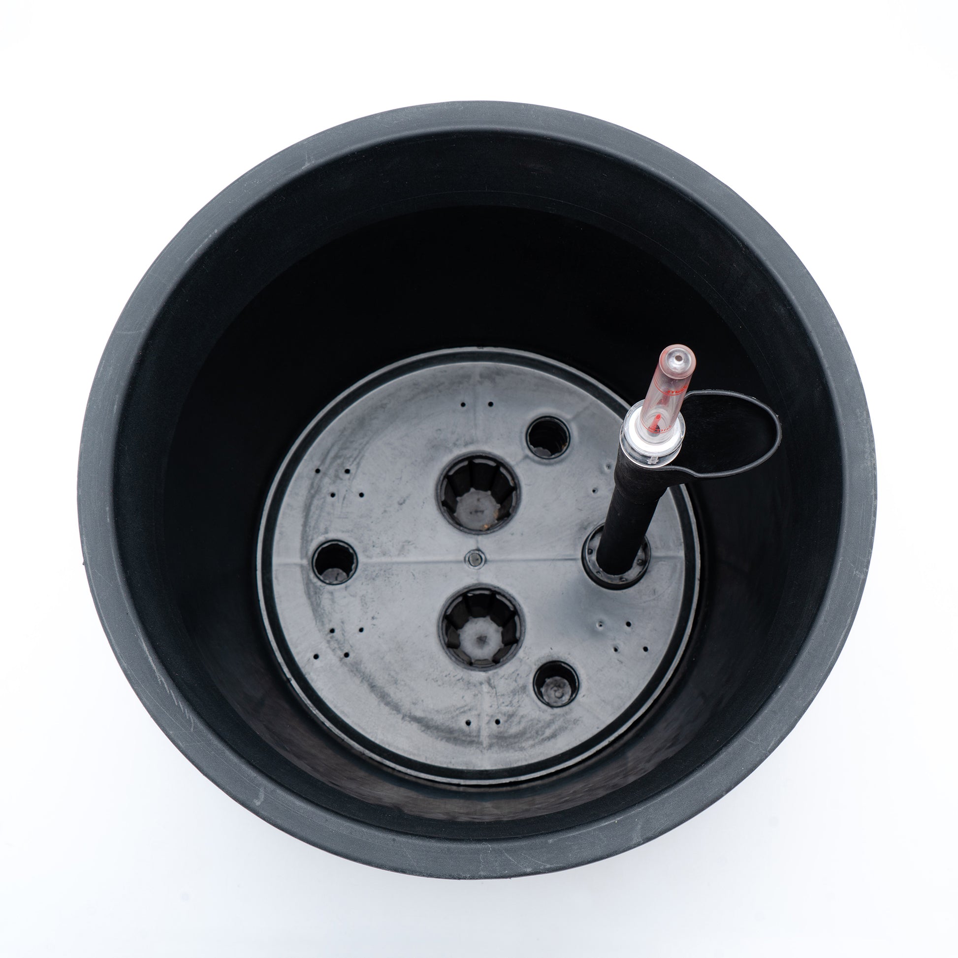 13 In.Gray Wicker Self Watering Planter Gray Plastic Rattan