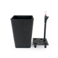 2 Pack Smart Self Watering Square Planter For Indoor And Outdoor Hand Woven Wicker Espresso Espresso Plastic Rattan