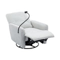 270 Degree Swivel Electric Recliner Home Theater Seating Single Reclining Sofa Rocking Motion Recliner With A Phone Holder For Living Room, Grey Grey Foam Polyester