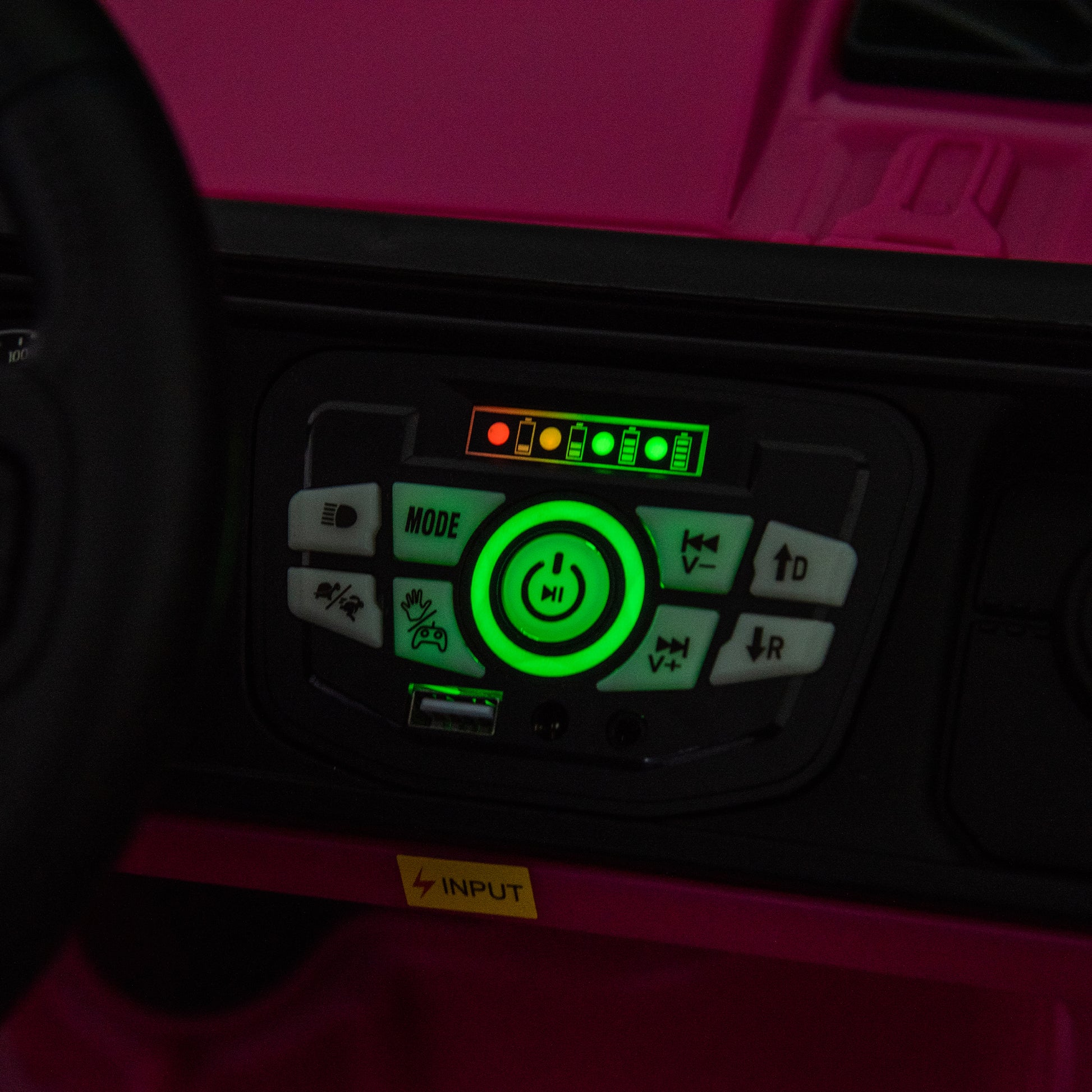 24V Ride On Large Pickup Truck Car For Kids,Ride On 4Wd Toys With Remote Control,Parents Can Assist In Driving,Bluetooth Music Version,Pickup Truck Design With Spacious Storage In The Rear. Pink Polyethylene