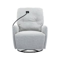 270 Degree Swivel Electric Recliner Home Theater Seating Single Reclining Sofa Rocking Motion Recliner With A Phone Holder For Living Room, Grey Grey Foam Polyester