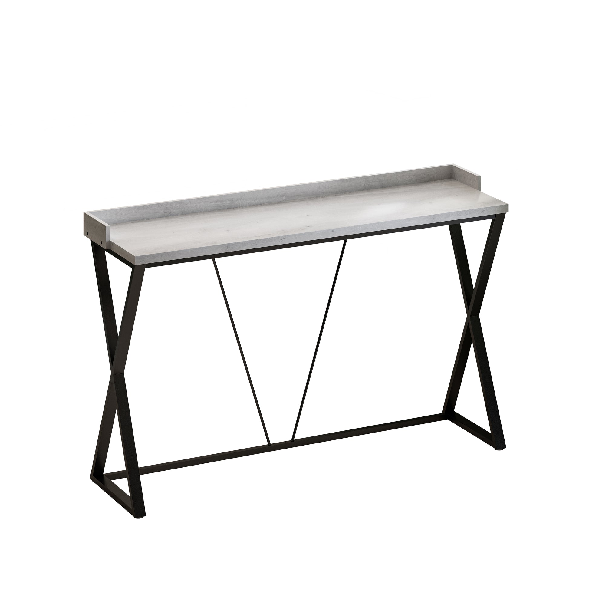 Modern Design Kitchen Dining Table, Pub Table With X Shaped Table Legs, Long Dining Table Set With 3 Stools, Easy Assemble, Gray Gray Mdf Metal