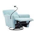 270 Degree Swivel Electric Recliner Home Theater Seating Single Reclining Sofa Rocking Motion Recliner With A Phone Holder For Living Room, Blue Blue Foam Polyester