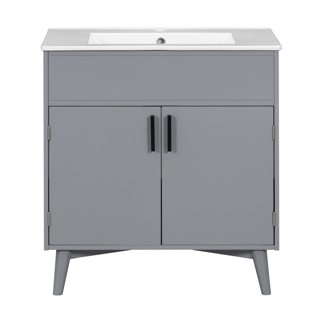 Bathroom Vanity Set, Combo Cabinet, Bathroom Storage Cabinet Gray Solid Wood