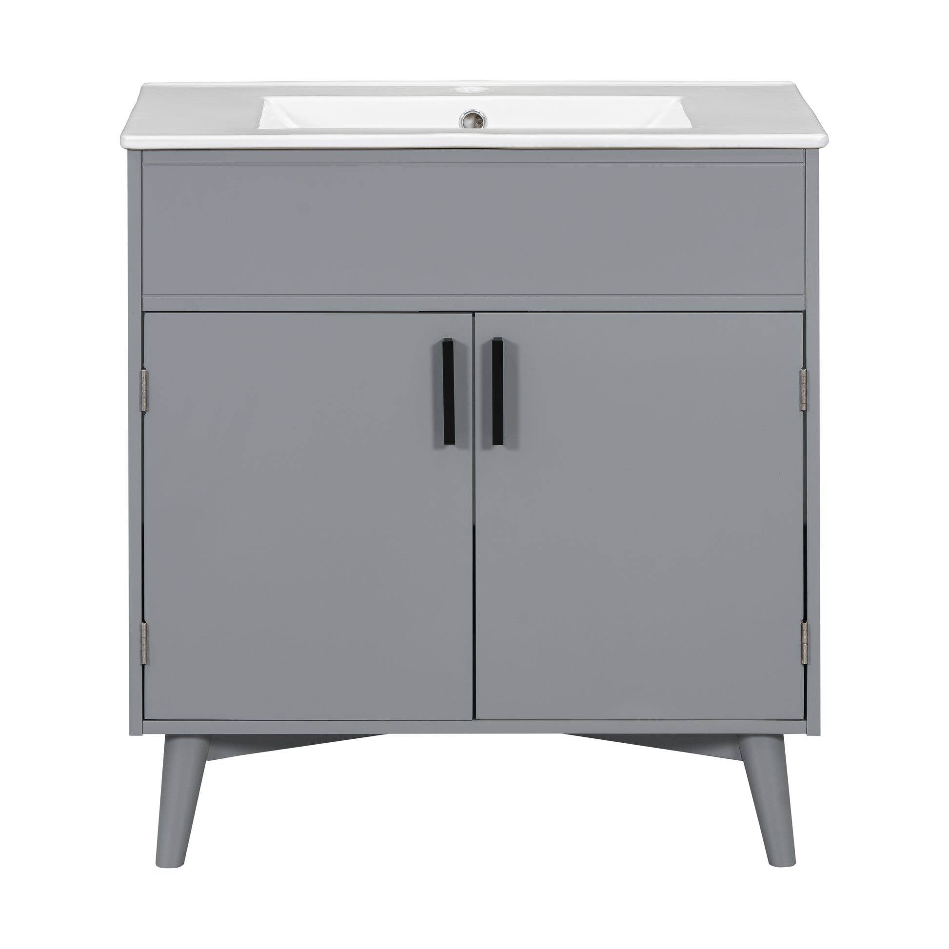 Bathroom Vanity Set, Combo Cabinet, Bathroom Storage Cabinet Gray Solid Wood