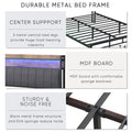 Queen Bed Frames With Storage Headboard And Drawers, Led Platform Bed Frame Queen Size, Led Upholstered Bed Frame With Charging Station, No Box Spring Needed, Easy Assembly, Grey Box Spring Not Required Gray Metal Bedroom Bed Frame Mdf Metal
