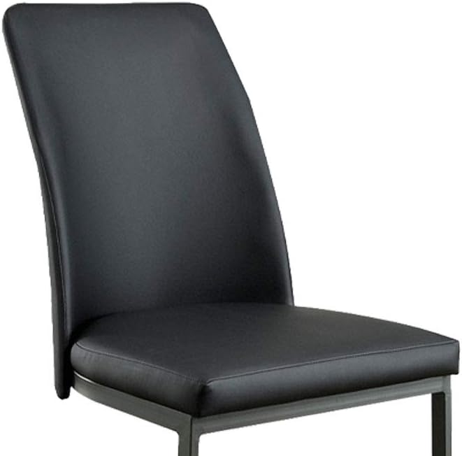 Contemporary Dark Gray Set Of 2Pc Side Chairs Kitchen Dining Room Metal U Shaped Basepadded Cushions Parsons Style Chair Black Gray Dining Room Contemporary,Modern Dining Chairs Solid Back Wood Metal