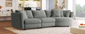 Three Indoor Cushioned Combination Sofas With Three Pillows And Curved Seat, For Living Room, Study Room, And Apartment Gray Polyester