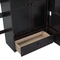 Full Size Loft Bed With Bookshelf,Drawers,Desk,And Wardrobe Espresso Full Espresso Solid Wood