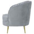 Grey And Gold Upholstered Tufted Chair Grey Primary Living Space Contemporary,Modern Eucalyptus Foam Velvet