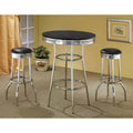 Black And Chrome Round Bar Table Black Dining Room Contemporary,Modern Round Kitchen & Dining Tables Wood