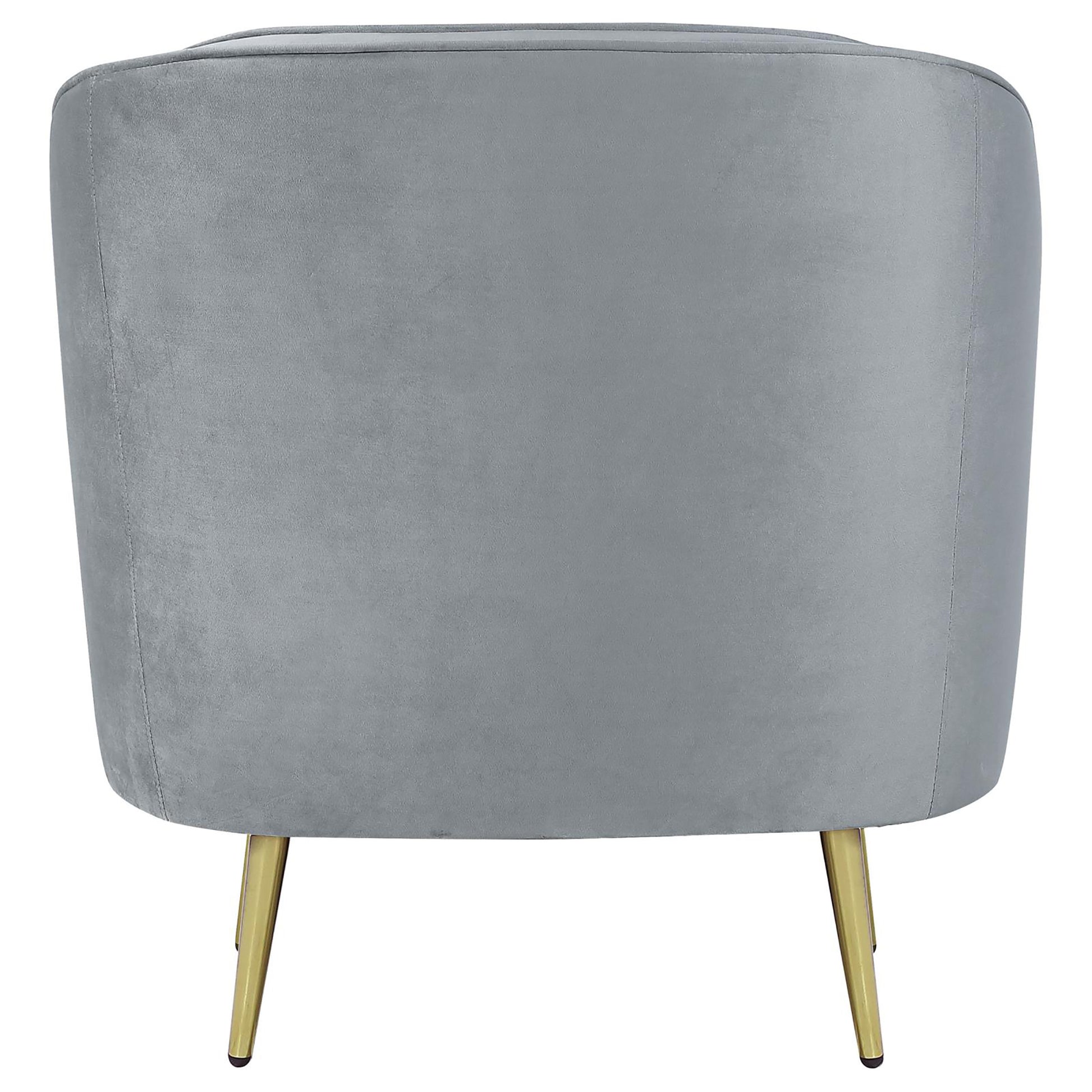 Grey And Gold Upholstered Tufted Chair Grey Primary Living Space Contemporary,Modern Eucalyptus Foam Velvet