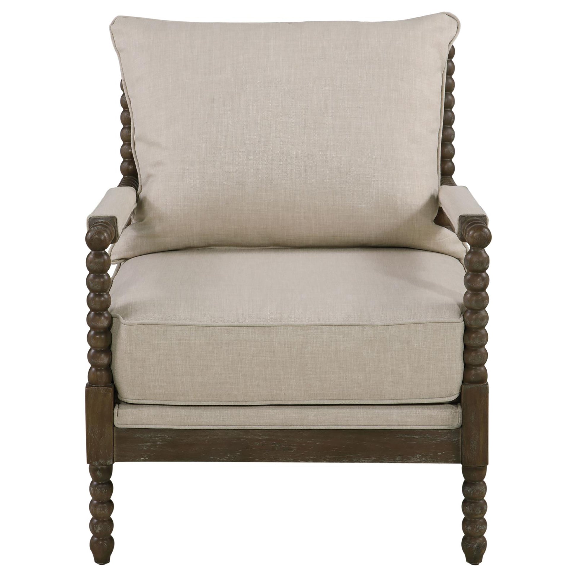 Beige And Natural Removable Back Accent Chair Beige Light Brown Primary Living Space Traditional Foam Fabric
