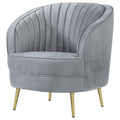 Grey And Gold Upholstered Tufted Chair Grey Primary Living Space Contemporary,Modern Eucalyptus Foam Velvet