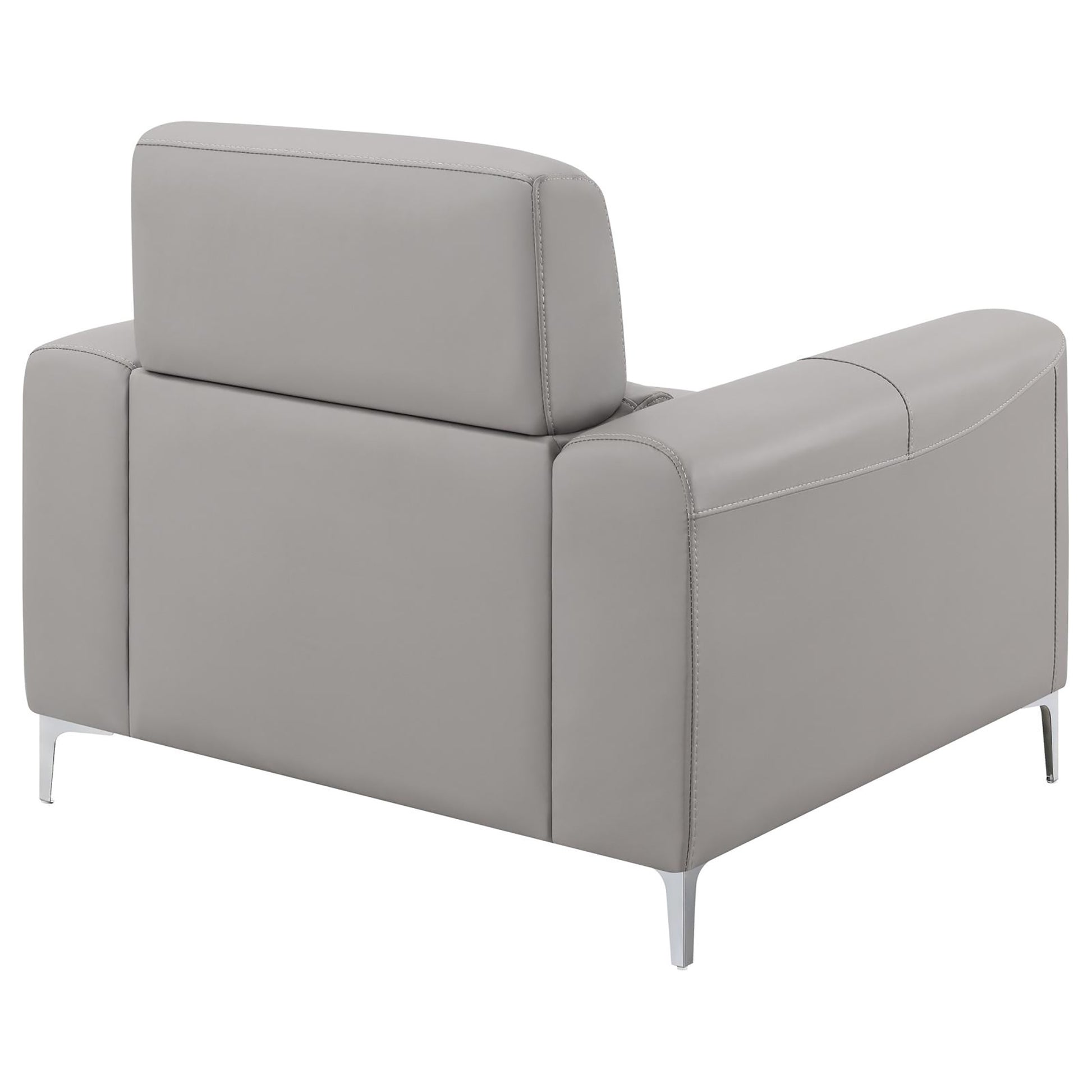 Taupe Track Arm Upholstered Chair Taupe Primary Living Space Contemporary,Modern Foam Faux Leather