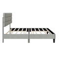 King Bed Frame With Headboard,Sturdy Platform Bed With Wooden Slats Support,No Box Spring,Mattress Foundation,Easy Assembly Light Grey Wood