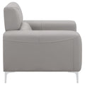 Taupe Track Arm Upholstered Chair Taupe Primary Living Space Contemporary,Modern Foam Faux Leather