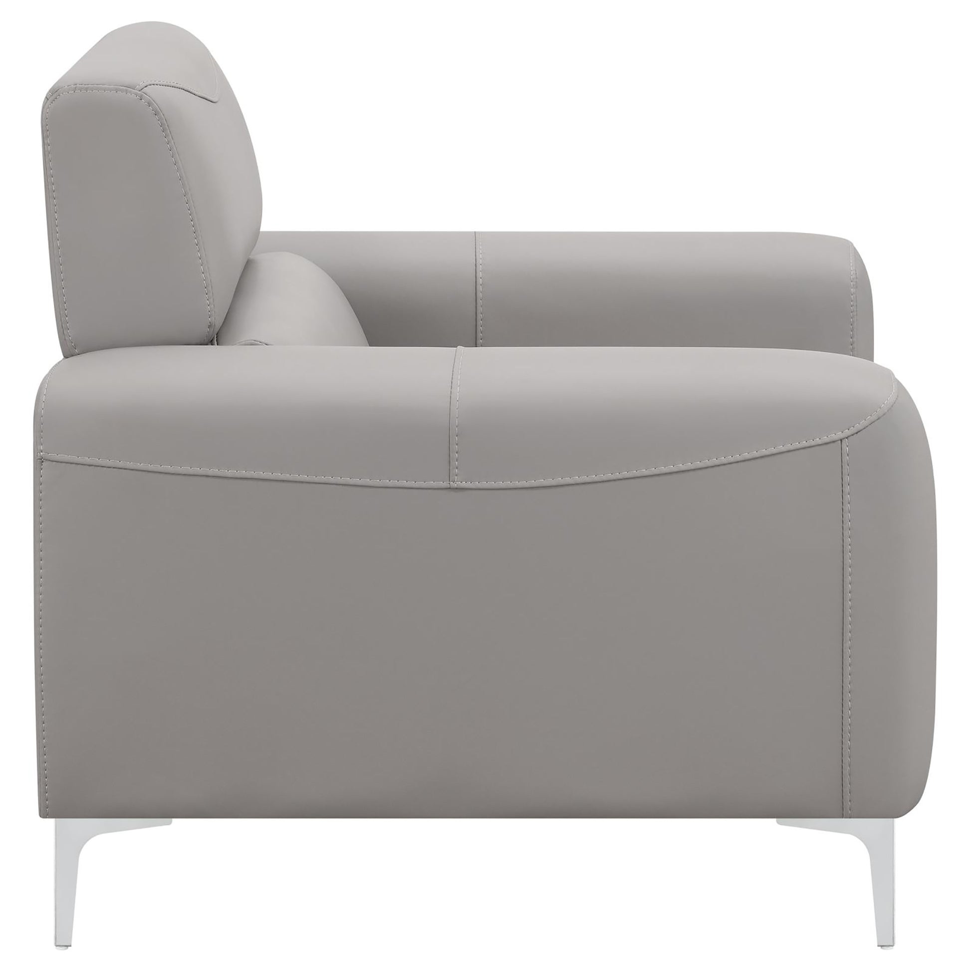 Taupe Track Arm Upholstered Chair Taupe Primary Living Space Contemporary,Modern Foam Faux Leather