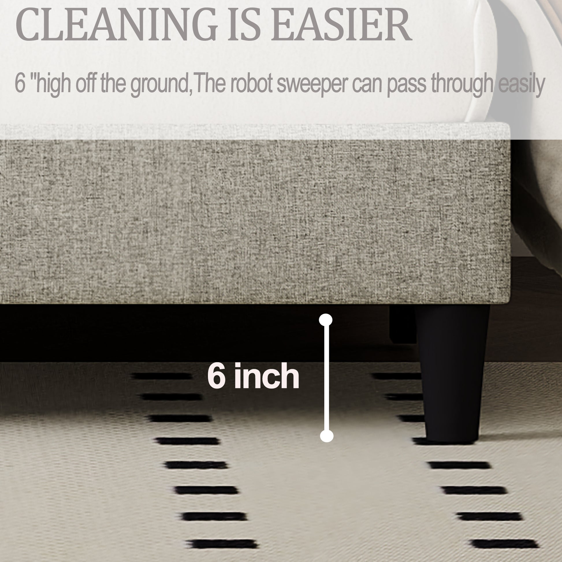 Queen Size Adjustable Headboard With Fine Linen Upholstery And Button Tufting For Bedroom, Wave Top Cream White Cream White Wood