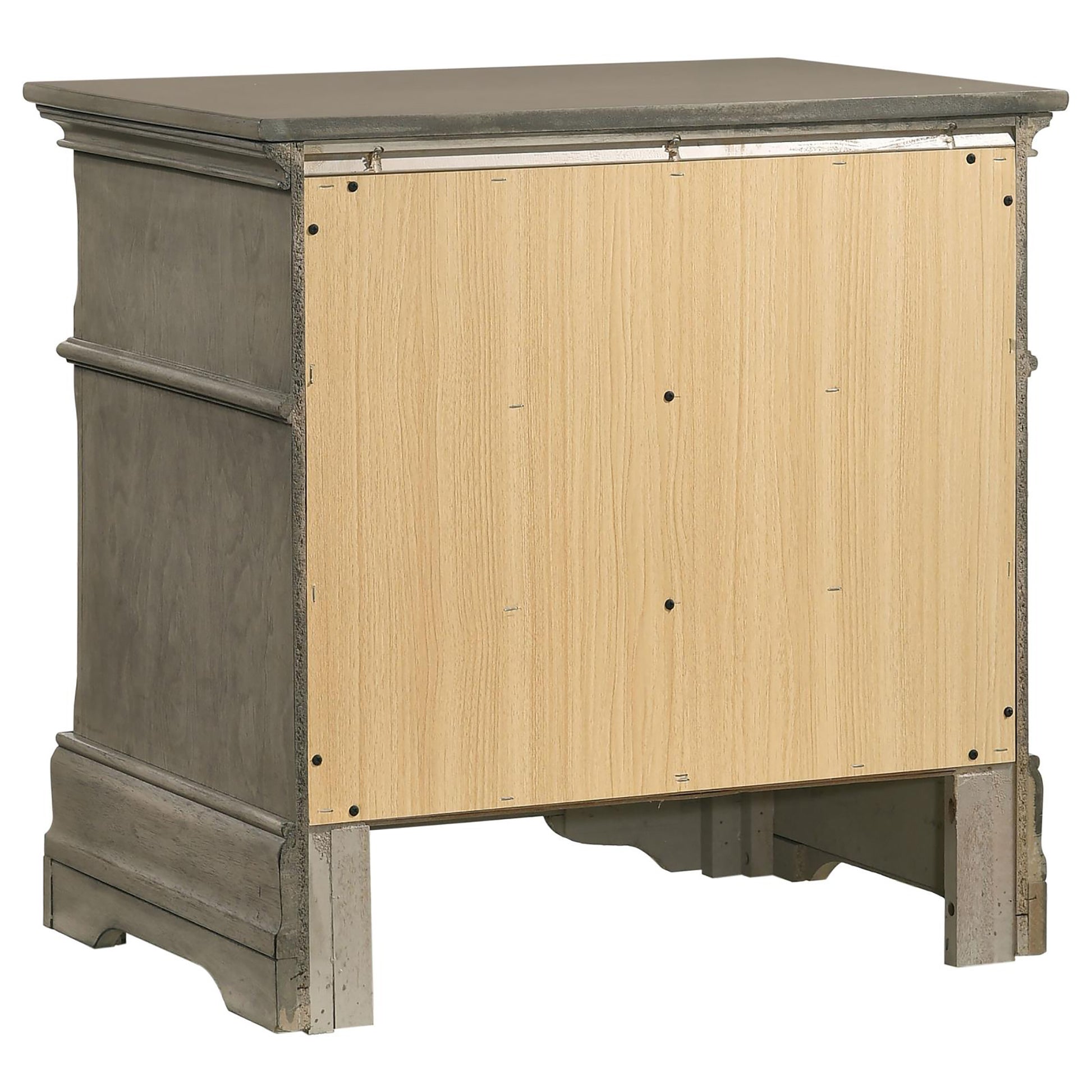Wheat Rectangular 3 Drawer Nightstand Wheat Gray 3 Drawers Bedroom Drawer Storage Traditional Rubberwood Felt Lined Drawers Wood