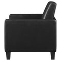 Black Cushion Back Upholstered Accent Chair Black Primary Living Space Contemporary,Modern Foam Faux Leather