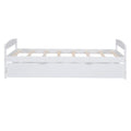 Twin Size Platform Bed With Twin Size Trundle, White Box Spring Not Required Twin White Wood Bedroom Pine