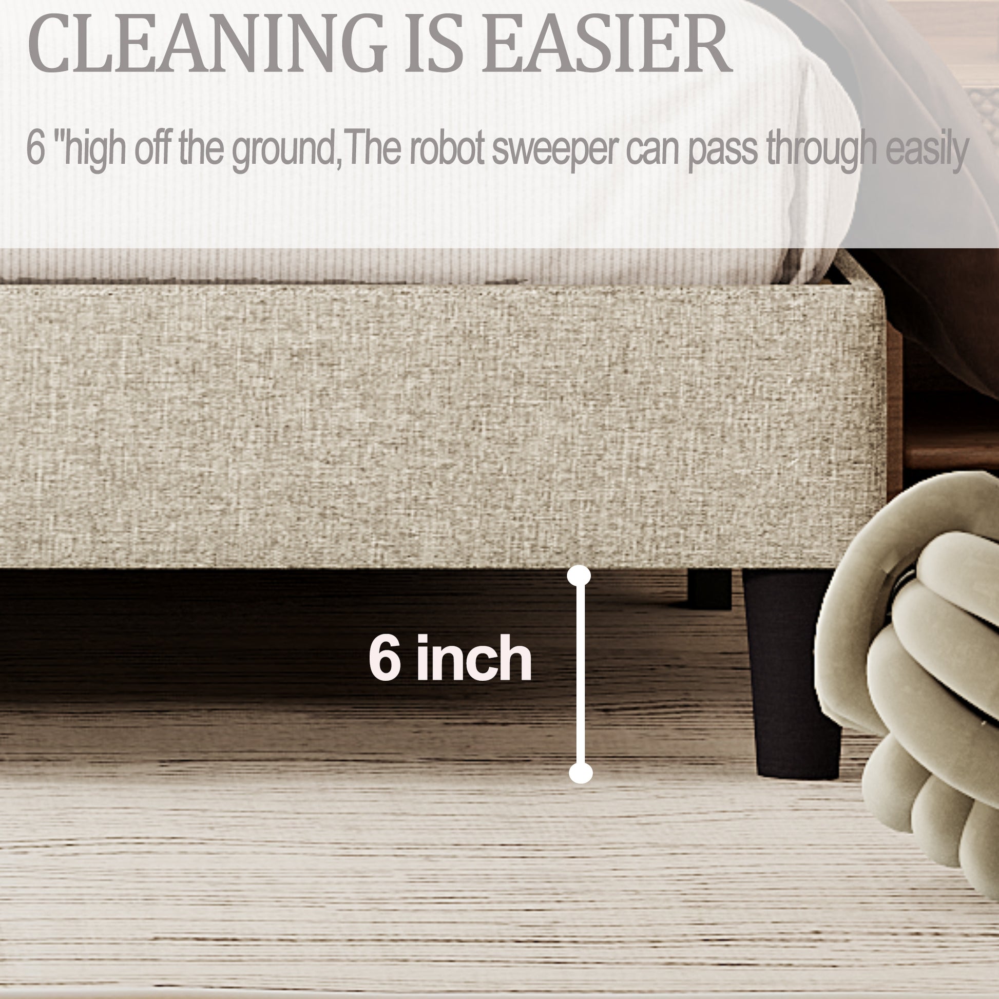 Queen Size Panel Bed Frame With Adjustable Button Tufted Headboard For Bedroom Linen Upholstered Wood Slat Support Easy Assembly,Linen Beige Beige Wood