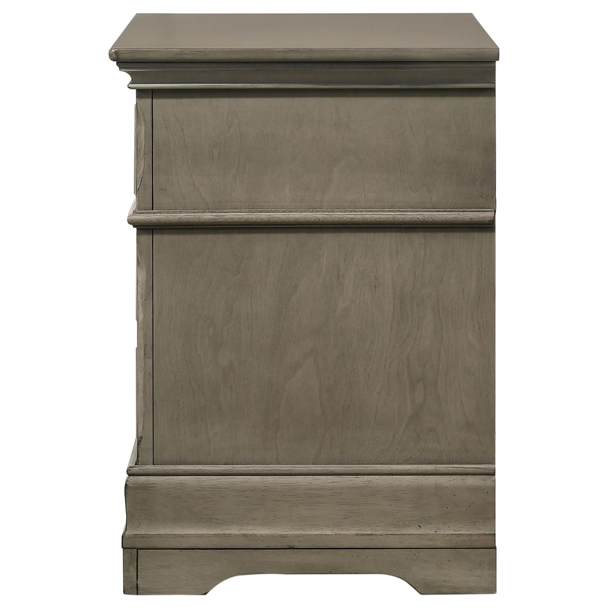 Wheat Rectangular 3 Drawer Nightstand Wheat Gray 3 Drawers Bedroom Drawer Storage Traditional Rubberwood Felt Lined Drawers Wood