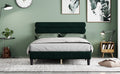 Queen Bed Frame With Headboard,Sturdy Platform Bed With Wooden Slats Support,No Box Spring,Mattress Foundation,Easy Assembly Green Green Wood
