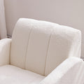Modern Fabric Upholstered Armchair With Upholstered Reading Chair, Single Sofa, Living Room, Bedroom, Bed, Office Lounge Club Chair, Teddy Velvet White Aluminum