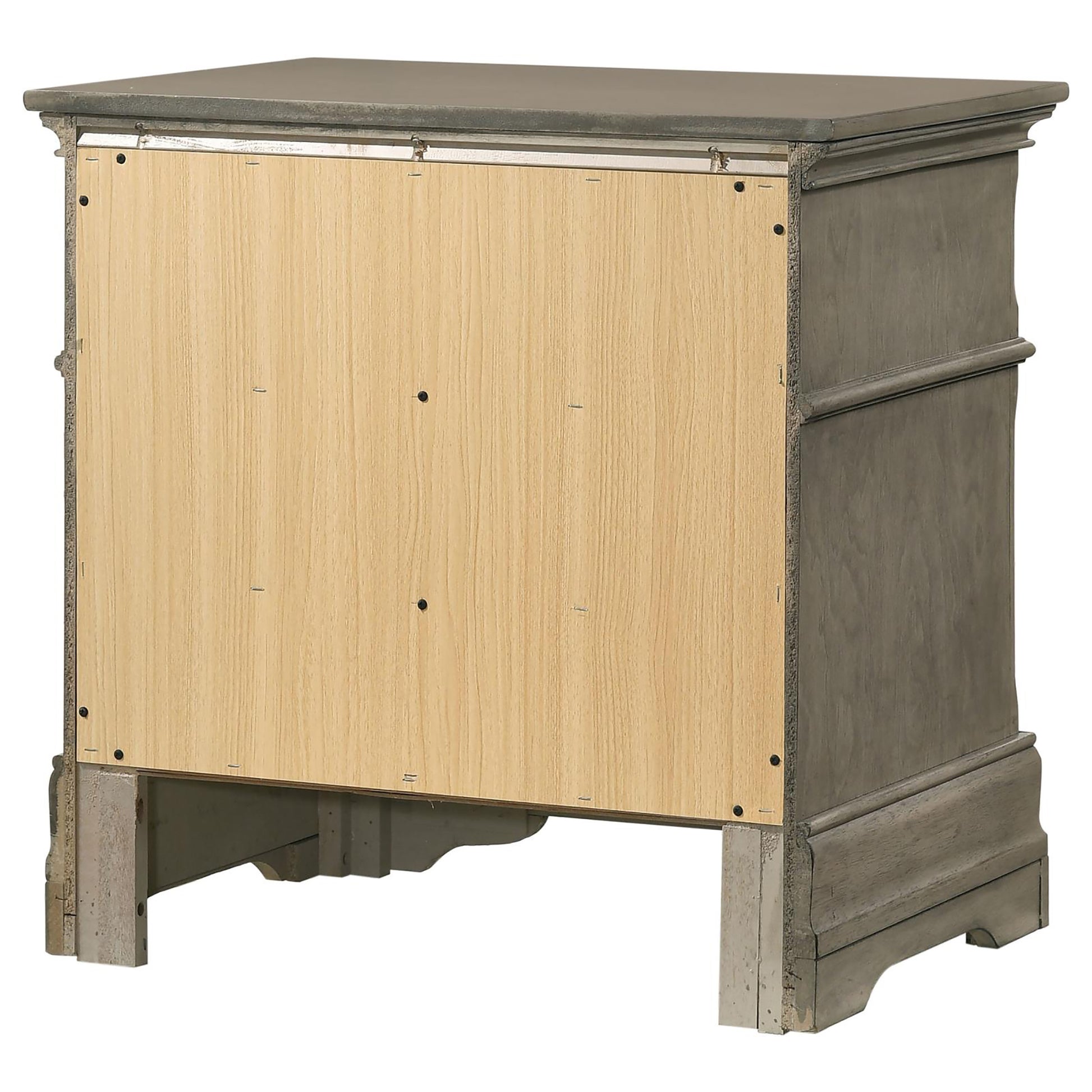 Wheat Rectangular 3 Drawer Nightstand Wheat Gray 3 Drawers Bedroom Drawer Storage Traditional Rubberwood Felt Lined Drawers Wood