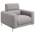 Taupe Track Arm Upholstered Chair Taupe Primary Living Space Contemporary,Modern Foam Faux Leather