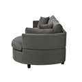 Three Indoor Cushioned Combination Sofas With Three Pillows And Curved Seat, For Living Room, Study Room, And Apartment Gray Polyester