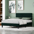 Queen Bed Frame With Headboard,Sturdy Platform Bed With Wooden Slats Support,No Box Spring,Mattress Foundation,Easy Assembly Green Green Wood