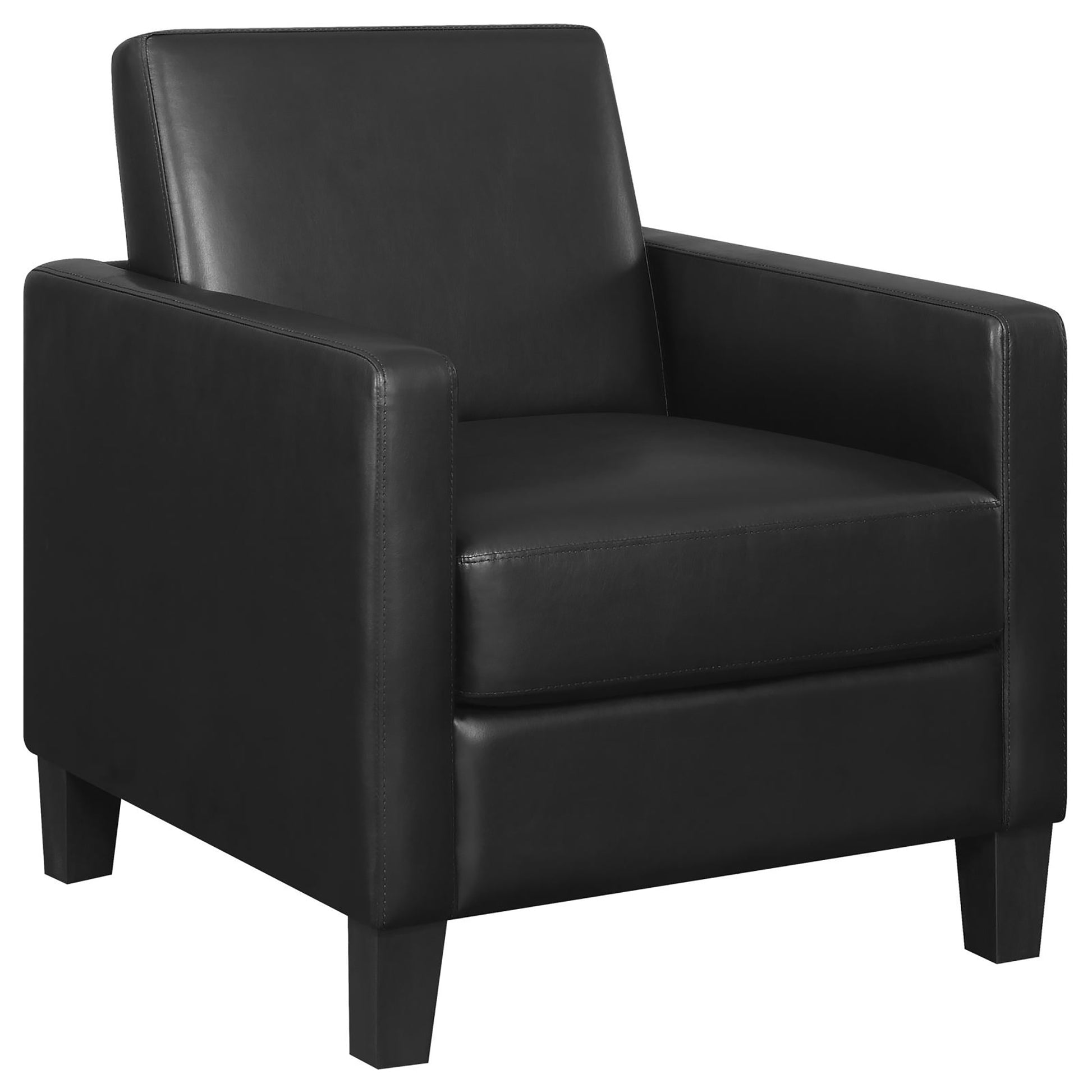 Black Cushion Back Upholstered Accent Chair Black Primary Living Space Contemporary,Modern Foam Faux Leather